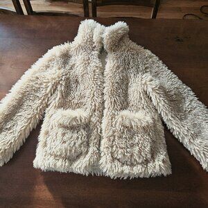 Faux Fur Coat Topshop Beige Medium